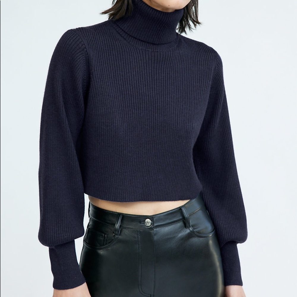 rebecca cropped turtleneck sweater